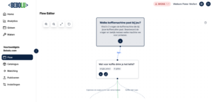 Weergave van de flow editor van Bebolu.
